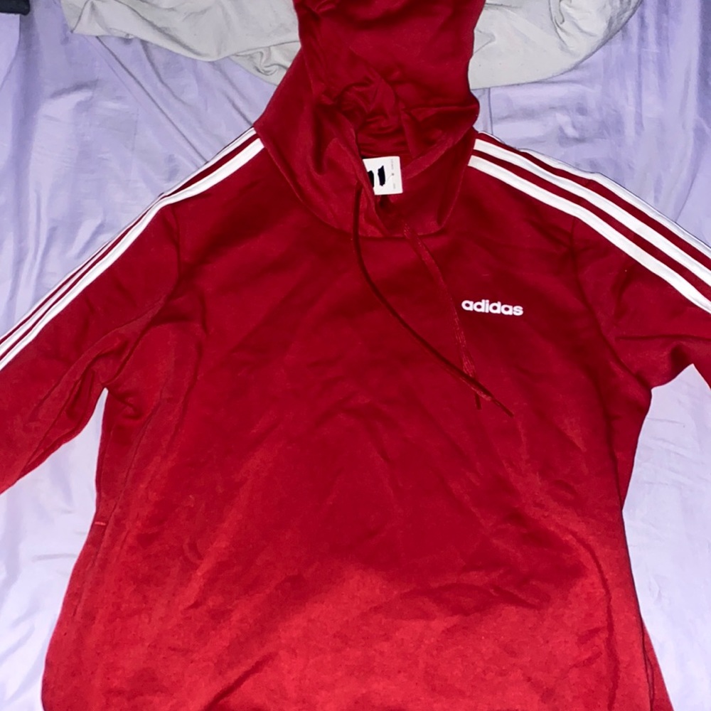 Striped Red Adidas Hoodie